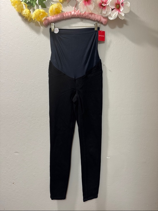 SPANX Denim - SPANX Black Leggings with Dark Navy Waist Panel